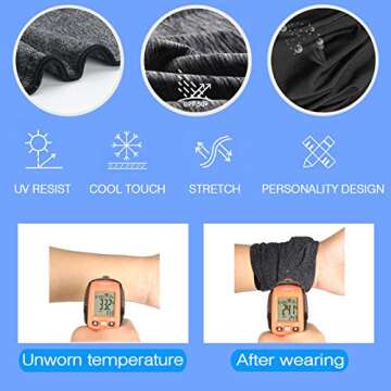 Jjyee Neck Gaiter Balaclava Bandana Headwear, Ice Silk Cooling Sports Face Scarf for Dust Outdoors
