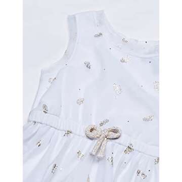 Nautica Girls' Patterned Sleeveless Mesh Dress - Stylish Fun