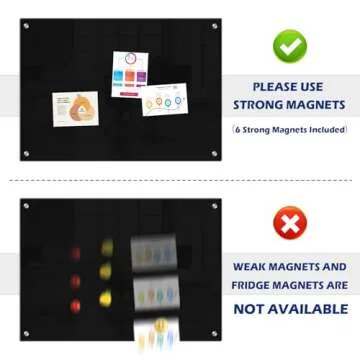 WALGLASS Magnetic Glass Whiteboard - 24x18 Stylish Board