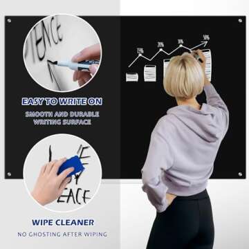 WALGLASS Magnetic Glass Whiteboard - 24x18 Stylish Board