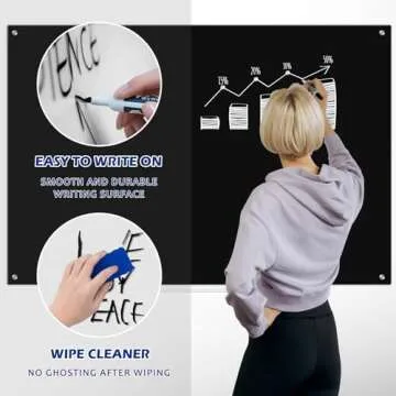 WALGLASS Magnetic Glass Whiteboard - 24x18 Stylish Board