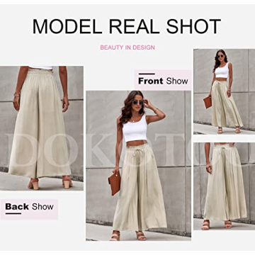 Dokotoo Women's Casual High Waisted Pants with Pockets