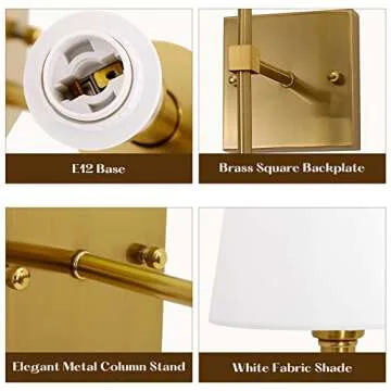 KARTOOSH Hardwired Gold Wall Sconces - Stylish Lighting