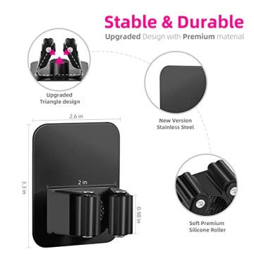 DOMAXCAI 4 Pack Broom Holder for Efficient Home Organization