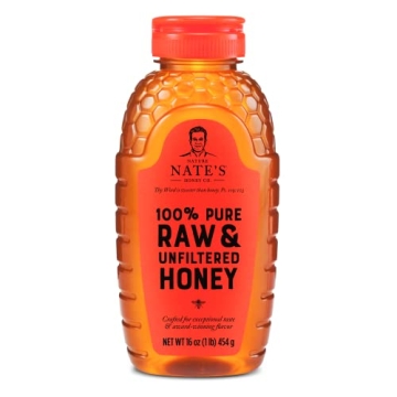Nate's Pure Raw Honey - 16 oz Squeeze Bottle
