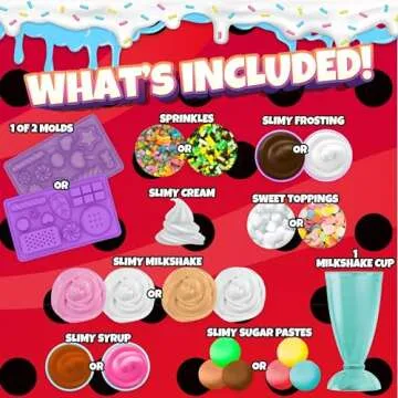 Miraculous Ladybug Sprinkles n' Slimy Kit - DIY Milkshake Slime with Milkshake Cup, Molds, Slime, Topping - Fun and Creative Craft Kit, Role Play Toys for Kids - Safe & Non-Toxic Ingredients