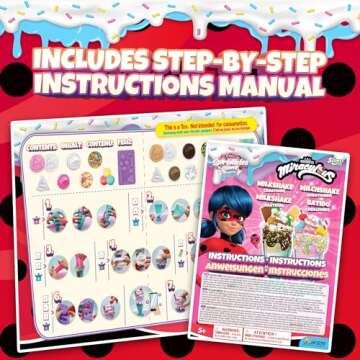 Miraculous Ladybug Sprinkles n' Slimy Kit - DIY Milkshake Slime with Milkshake Cup, Molds, Slime, Topping - Fun and Creative Craft Kit, Role Play Toys for Kids - Safe & Non-Toxic Ingredients