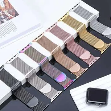 ZALAVER Metal Band Compatible with Apple Watch Bands 38mm 40mm 41mm 42mm 46mm 44mm 45mm 49mm Women M...