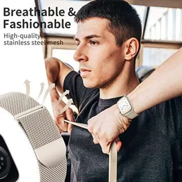 ZALAVER Metal Band Compatible with Apple Watch Bands 38mm 40mm 41mm 42mm 46mm 44mm 45mm 49mm Women Men,Adjustable Magnetic Stainless Steel Mesh Strap for iWatch Ultra/Ultra 2,Series 10 9 8 7 6 5 4 3 2 1 SE