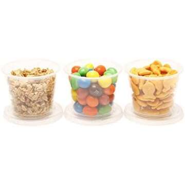 VIOVIA PORTION CUPS W/LID 5.5 OZ- DISPOSABLE PLASTIC PORTION CUPS WITH LIDS PERFECT FOR ANY OCCASION...