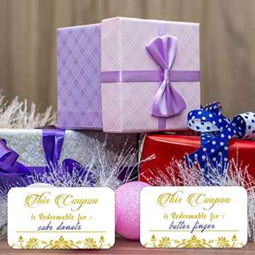 PARTH IMPEX 50 Blank Coupon Cards - Redeem Gift Voucher for Present, Love Coupons for Husband Wife, Blank Gift Certificates, Christmas Valentine Couples Coupons Book for Him, Her, Boyfriend