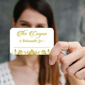 PARTH IMPEX 50 Blank Coupon Cards - Redeem Gift Voucher for Present, Love Coupons for Husband Wife, Blank Gift Certificates, Christmas Valentine Couples Coupons Book for Him, Her, Boyfriend