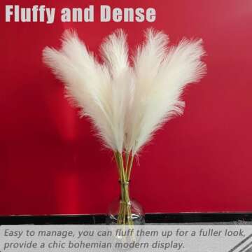 Wttisel 10 Stems Faux Pampas Grass Decor - Elegant Boho Decor
