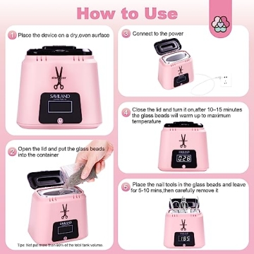 SAVILAND Electric Nail Tool Sterilizer 365℉ Portable