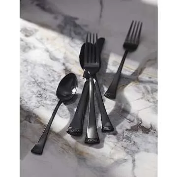 Lenox Portola Satin Black Flatware Set - 20 Pieces