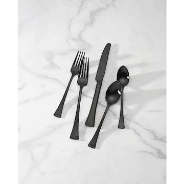 Lenox Portola Satin Black Flatware Set - 20 Pieces