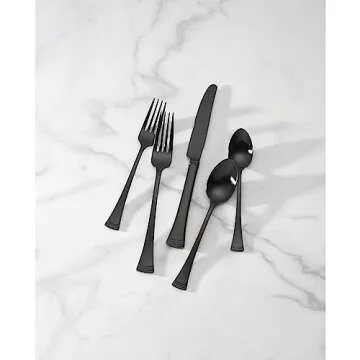 Lenox Portola Satin Black Flatware Set - 20 Pieces