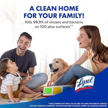 Lysol Disinfectant Spray, Household Essential Cleaning Supplies, Multi-Purpose Room Spray, Antibacterial and Sanitizer Spray, Upholstery Deodorizer, Home and Bathroom,Crisp Linen,12.5 fl oz(pack of 1)