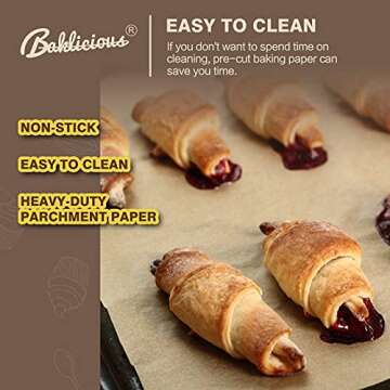 Baklicious Heavy Duty Parchment Paper - Pre-cut Sheets for Baking