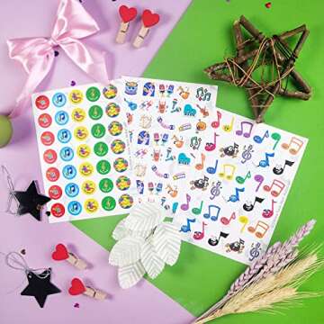 Small Music Stickers for Kids, Stickers Music Notes, Music Decals for Music Notebook, Gifts for Kids Who Love Music, Music Themed Party Decorations, Music Party Favors, Laptop Decals