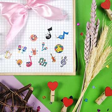 Small Music Stickers for Kids, Stickers Music Notes, Music Decals for Music Notebook, Gifts for Kids Who Love Music, Music Themed Party Decorations, Music Party Favors, Laptop Decals