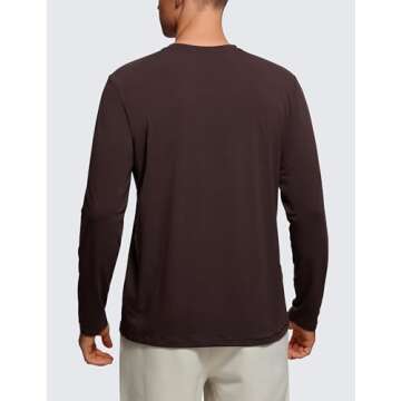 CRZ YOGA Mens Long Sleeve Basic Shirts Moisture Wicking Workout Tops Casual Crewneck Comfort T-Shirt...