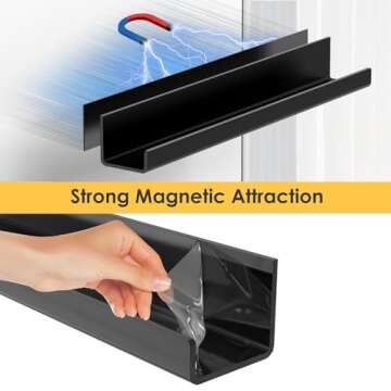 BATHHOLD 4 Pack Magnetic Spice Rack for Refrigerator, Acrylic Strong Magnetic Shelf, Moveable Fridge...