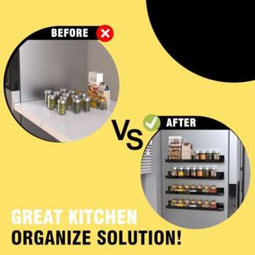 BATHHOLD Magnetic Spice Rack - Durable Organizer for Kitchen