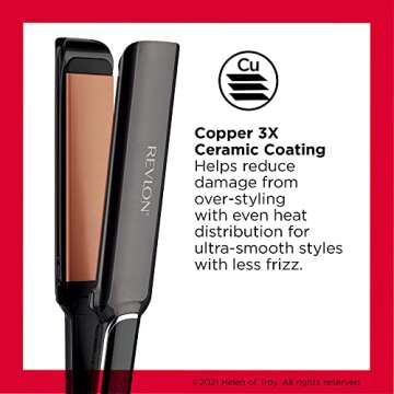 Revlon Copper Smooth Hair Flat Iron | Frizz Control for Fast and Shiny Styles, (XL 1-1/2 in)
