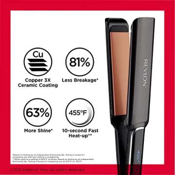 Revlon Copper Smooth Hair Flat Iron | Frizz Control for Fast and Shiny Styles, (XL 1-1/2 in)