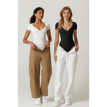 Stylish QINSEN V Neck Bodysuit for Women - Comfortable Fit