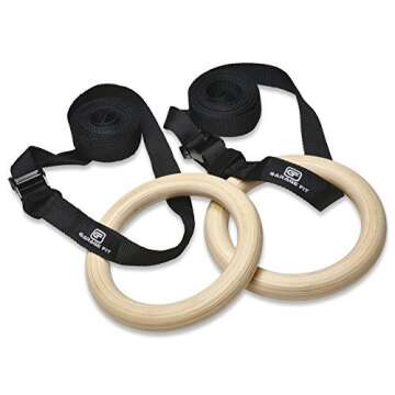 Garage Fit Wood Gymnastic Rings - Gym Rings, Fitness Rings, Exercise Rings, Workout Rings, Olympic R...