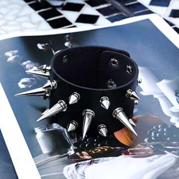 Gothic Choker & Bracelet Set for Punk Rock Enthusiasts