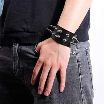 Gothic Choker & Bracelet Set for Punk Rock Enthusiasts