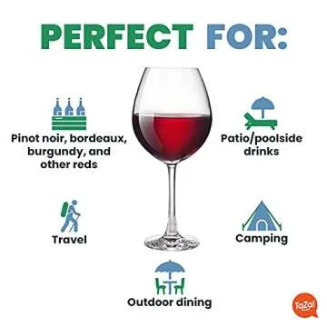 Unbreakable 22oz Red Wine Glasses - Set of 4, Durable & Stylish