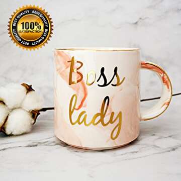 VILIGHT Boss Lady Mug Gifts for Wife Mom and Girl - Female Entrepreneur Business Owner Coffee Cup fo...