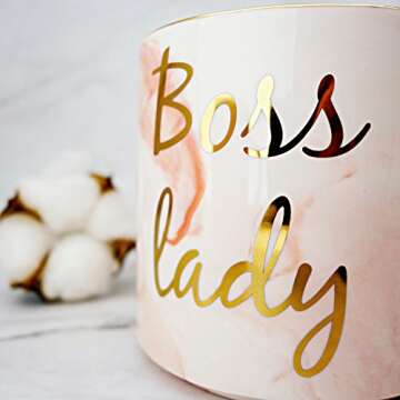VILIGHT Boss Lady Mug Gifts for Wife Mom and Girl - Female Entrepreneur Business Owner Coffee Cup for Woman 11.5 oz