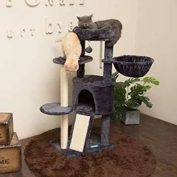 Hey-brother Cat Tree with Cozy Basket for Small Cats