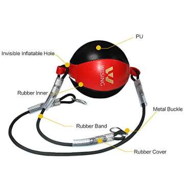 Wesing Durable Double End Striking Bag for Boxing Training - 7.1" Speed Ball
