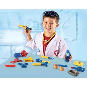 Learning Resources Pretend & Play Doctor Set Blue - 19 Pieces, Ages 3+ Doctor Kit for Kids, Toddler ...