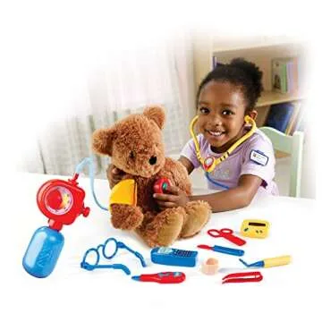 Learning Resources Pretend & Play Doctor Set Blue - 19 Pieces, Ages 3+ Doctor Kit for Kids, Toddler Doctor Kit, Toy Medical Kit, Toddler Social Emotional Learning Toys