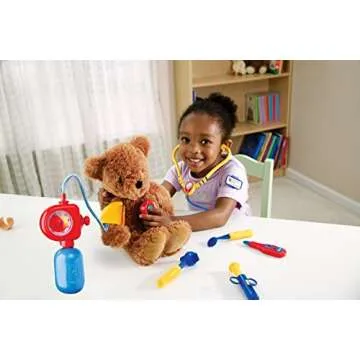 Learning Resources Pretend & Play Doctor Set Blue - 19 Pieces, Ages 3+ Doctor Kit for Kids, Toddler Doctor Kit, Toy Medical Kit, Toddler Social Emotional Learning Toys