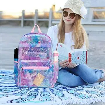 Stylish CAMTOP Mesh Backpack for Kids Girls Tie-Dye