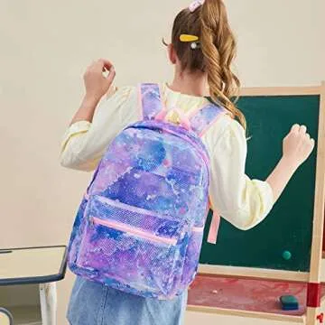 Stylish CAMTOP Mesh Backpack for Kids Girls Tie-Dye