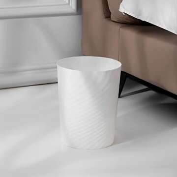 UUJOLY Plastic Small Trash Can Wastebasket, Garbage Container Basket for Bathrooms, Laundry Room, Ki...