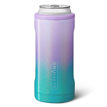 BrüMate Hopsulator Slim Can Cooler | Stylish Glitter Mermaid Insulated Drink Holder
