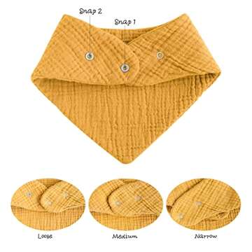 Konssy Muslin Baby Bibs 8 Pack Bandana Drool 100% Cotton for Unisex Baby, Solid Colors Set Teething ...