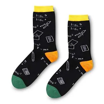 HAPPYPOP Funny Math Socks - Teacher Gifts for Math Lovers & Nerds
