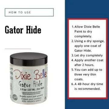 Dixie Belle Paint Company | Gator Hide (8oz) | Non-Yellowing Polyacrylic Topcoat Paint | Resistant F...