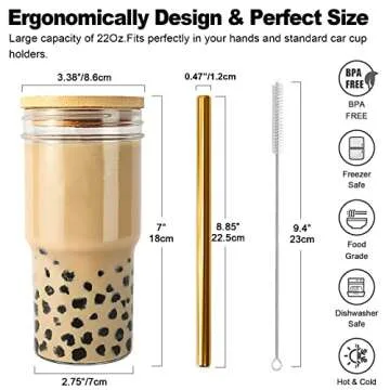 Stylish Xeiwagoo Reusable Boba Tumbler 22oz Set